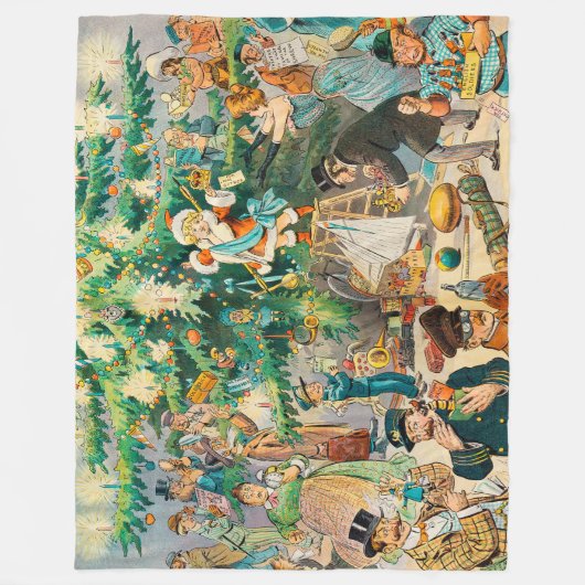 Alte Weihnachtszeit Fleecedecke (Vorderseite)