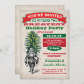 Alte Weihnachtszeit-Party Einladung (Vorne/Hinten)