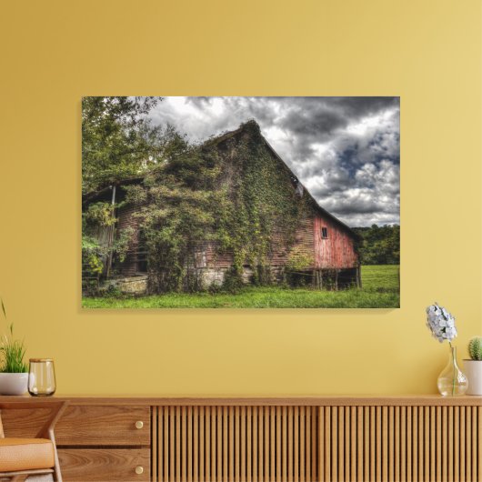 Alte Weinberge in ländlichen Gegenden Roter Stall Leinwanddruck (Insitu (Wohnzimmer))