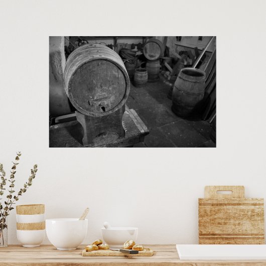 Alte Weinfässer Poster (Küche)