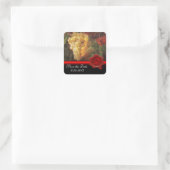 ALTE WEINRÜSTE PARTY, ROTES WAX SIEGEL QUADRATISCHER AUFKLEBER (Tasche)