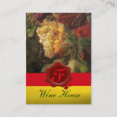 ALTE WEINRÜSTE, WEINSPRÜFUNG PARTY ROTES WAX SIEGE VISITENKARTE (Rückseite)