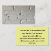 Alte weiße Backsteinmauer mit Winkeln und Ritzen Visitenkarte (Vorne/Hinten)