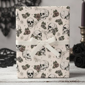 Alte, weiße Gotische Möwen und Rose Geschenkpapier