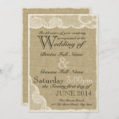 Alte, weiße Hochzeit Einladung (Vorne/Hinten)