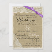 Alte, weiße Hochzeit Einladung (Vorderseite)