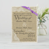 Alte, weiße Hochzeit Einladung (Stehend Vorderseite)