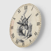 Alte weiße Kaninchen römische Mauermauer Wanduhr (Winkel)