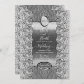Alte weiße Spitzen, graues Holz Silberhochzeit Einladung (Vorne/Hinten)