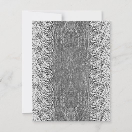 Alte weiße Spitzen, graues Holz Silberhochzeit Einladung (Rückseite)