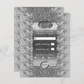 Alte weiße Spitzen, graues Holz Silberhochzeit Einladung (Vorne/Hinten)