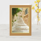 Alte weiße Treppen /griechische Seitenstraße/glück Karte (Gelbe Blume)