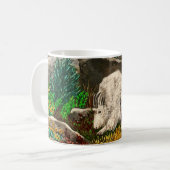 Alte weiße Ziege Kaffeetasse (Vorderseite Links)