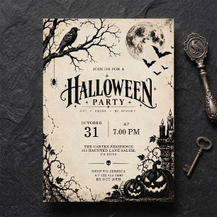 Alte Welt Antik Vintage Gothic Halloween-Party Einladung
