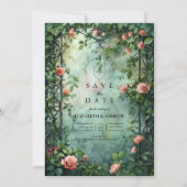 Alte Welt Botanischer Rosengarten Hochzeit Save The Date (Vorderseite)