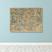 Alte Welt "Carta Marina" Karte Leinwanddruck (Insitu (Holzboden))