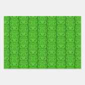 Alte Welt Damask Tonal Rot und Grün Muster Geschenkpapier Set (Vorderseite 2)