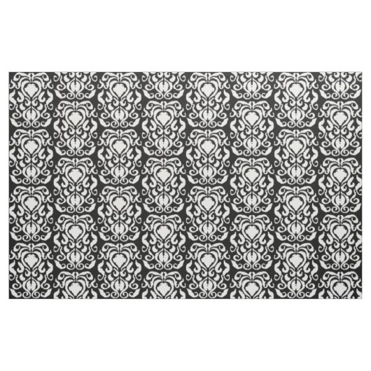 Alte Welt Damaskon Weiß auf schwarz Stoff (Fat Quarter (45,7 x 55,9 cm))