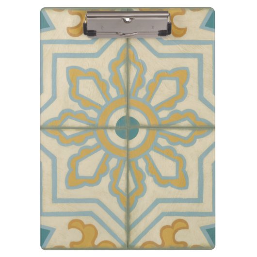 Alte Welt dekoratives Fliesenmuster Klemmbrett (Vorderseite)