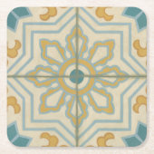 Alte Welt dekoratives Fliesenmuster Rechteckiger Pappuntersetzer (Vorderseite)