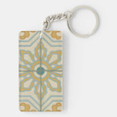 Alte Welt dekoratives Fliesenmuster Schlüsselanhänger (Rückseite)