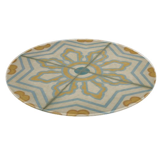 Alte Welt dekoratives Fliesenmuster Schneidebrett (Ecke)