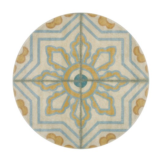 Alte Welt dekoratives Fliesenmuster Schneidebrett (Vorderseite)