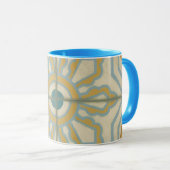 Alte Welt dekoratives Fliesenmuster Tasse (VorderseiteRechts)