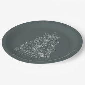 Alte Welt Deutscher Tannenbaum Pappteller (Schrägansicht)