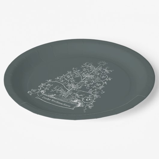 Alte Welt Deutscher Tannenbaum Pappteller (Schrägansicht)