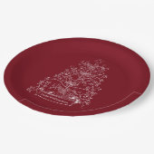 Alte Welt Deutscher Tannenbaum Pappteller (Schrägansicht)