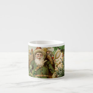 Alte Welt Grüner Weihnachtsmann Weihnachtscollage  Espressotasse