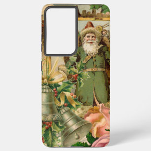Alte Welt Grüner Weihnachtsmann Weihnachtscollage  Samsung Galaxy Hülle