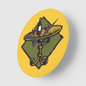 Alte Welt, Holzschnittart, Restaurant, Bar, Bistro Runde Wanduhr (Winkel)