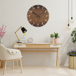 Alte Welt Kunstleder Runde Wanduhr