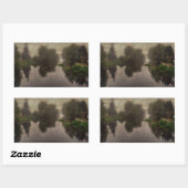 Alte Welt Landschaft Kunstmalerei Rechteckiger Aufkleber (Blatt)