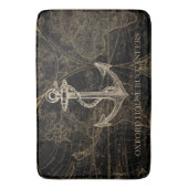 Alte Welt Nautic Anchor Monogram Black Badematte (Vorderseite Vertikal)