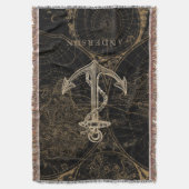 Alte Welt Nautic Anchor Monogram Black Decke (Vorderseite Vertikal)