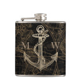 Alte Welt Nautic Anchor Monogram Black Flachmann (Vorderseite)