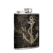 Alte Welt Nautic Anchor Monogram Black Flachmann (Rechts)