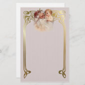 Alte Welt - Santa und Cherub Briefpapier (Vorne/Hinten)