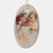 Alte Welt - Santa und Cherub Keramikornament (Rechts)