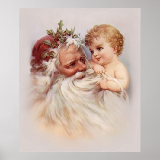 Alte Welt - Santa und Cherub Poster (Vorne)