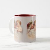 Alte Welt - Santa und Cherub Zweifarbige Tasse (Vorderseite Links)