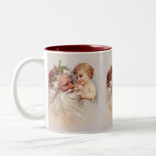 Alte Welt - Santa und Cherub Zweifarbige Tasse (Links)