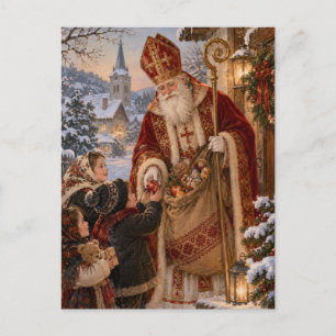 Alte Welt St. Nikolaus Weihnachten Europa Postkarte