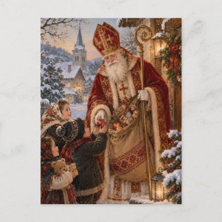 Alte Welt St. Nikolaus Weihnachten Europa  Postkarte