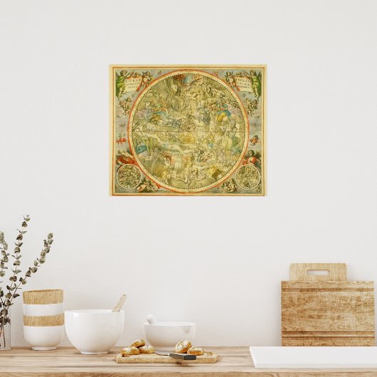 Alte Welt Typografie Poster (Küche)