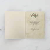 Alte Welt Vater Weihnachten im Schnee mit Geschenk (Innenseite)