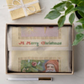 Alte Welt Vater Weihnachten und dekorierte Bäume Seidenpapier (Geschenk)